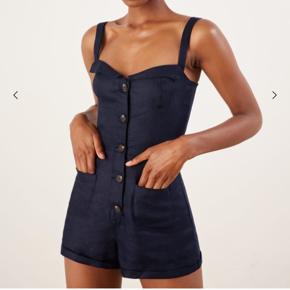 Reformation Coconut Jumpsuit Navy size 0